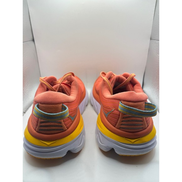 Hoka Bondi 7 Women Coral‎ Yellow Running Shoes Sz 5.5 - Picture 2 of 8
